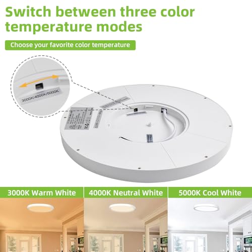 hykolity 12 Inch Selectable CCT LED Round Flat Panel Light,2 Pack by hykolity - Used condition - Image 3