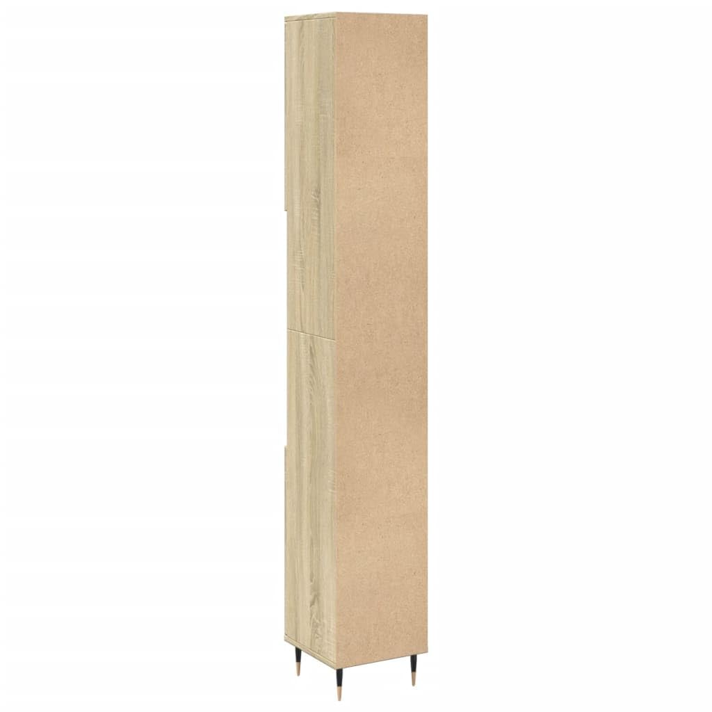 vidaXL Armario de baño Madera contrachapada Roble Sonoma 30x30x190 cm, Armario de Almacenamiento de baño, Unidad de Almacenamiento de baño, Mueble de baño de Piso