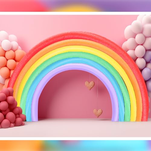 Sratte 30 Pcs Pool Noodles Bulk Jumbo DIY Decorations Heavy Duty Large Foam Swim Water Foam Hollow Noodles for Swimming Floating Craft Projects(Multi Color,39 Inch, 2.36 Inch) by Sratte - Image 4