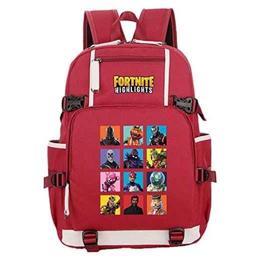 School Bag Teenager Casual Sports Backpack Men's And Women's Student Backpack For Fortress Night Game Related (red)