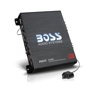BOSS Audio Systems R1100M Monoblock Car Amplifier – 1100 High Output, 2-8 Ohm Stable, Low/High Level Inputs, Low Pass Crossover, MOSFET Power Supply