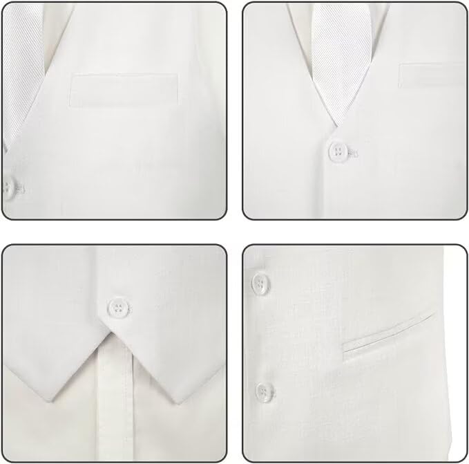Bofan Linen Mens Suit Vest Beach Wedding Waistcoat Summer Casual Men Groomsmen Dress Vest3