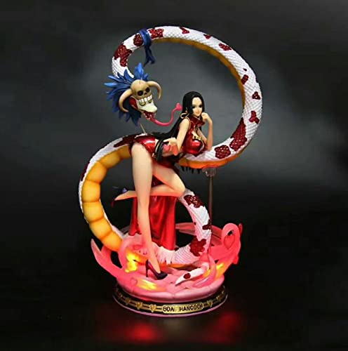 TRUEDECOMIX Modellfigur Spielzeug Anime One Piece Boa Hancock Ouka Shichibukai Henne mit leuchtender Basis, exponierte vollbusige heiße Mädchenfigur Zeichentrickfigur Modellfigur Zeichentrickfigur Mod Cover