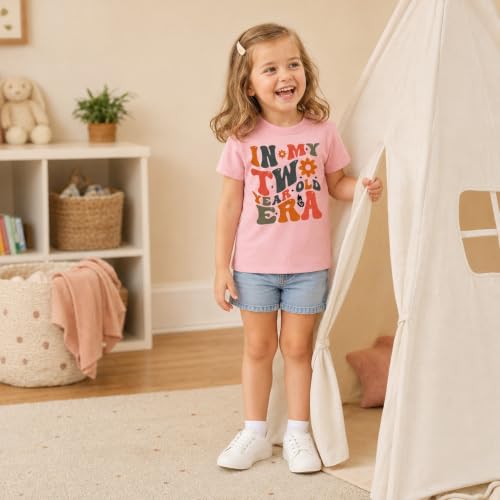 Image of Toddler Girls 2nd Birthday Shirt Outfit for Girls Cute Two Years Old Birthday Gift