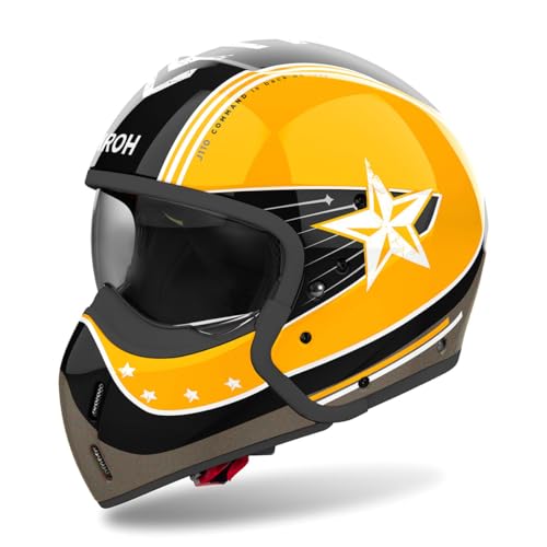 Casco AIROH J 110 Command Yellow Gloss XS de diseño aerodinámico premium