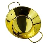 BAZEITFLOW Edelstahl Trocken topf Goldfarbend Vielseitiger Kochtopf für Meeresfrüchte Rindfleisch Innereien Haushalt Kochgeschirr Robust Binaural griffe Für Küche Zuhause Hotel Restaurant