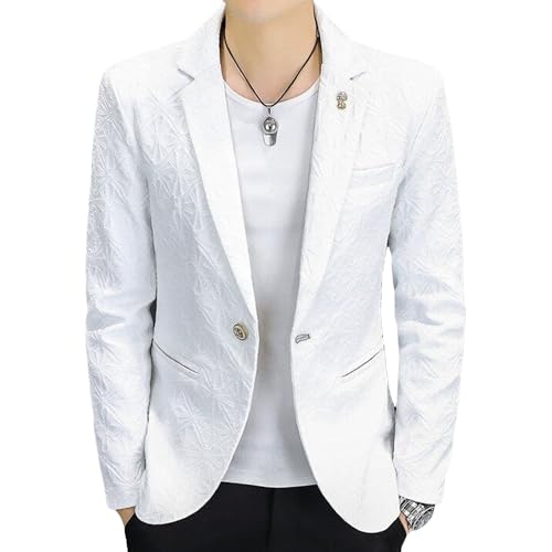 Men's Slim Fit One Button Linen Suit Blazer Lightweight Casual Business Daily Sport Coat Suit Jacket for Men