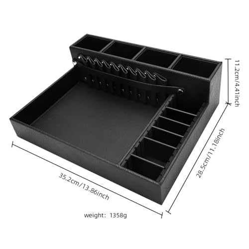 CGBARBER Beauty Professional Barber Clipper Tray Case, Professional Hair Trimmer Holder Hairdresser Stylists Barber Tools Box Black (Large)