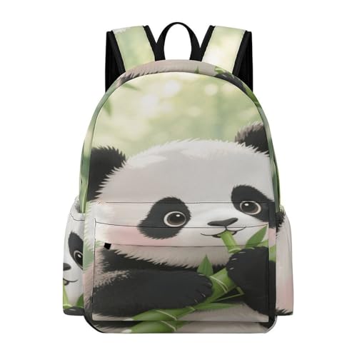 Bamboo Panda Printed Backpack Water-Resistant Pack Stylish Bag Lightweight Travel Backpack
