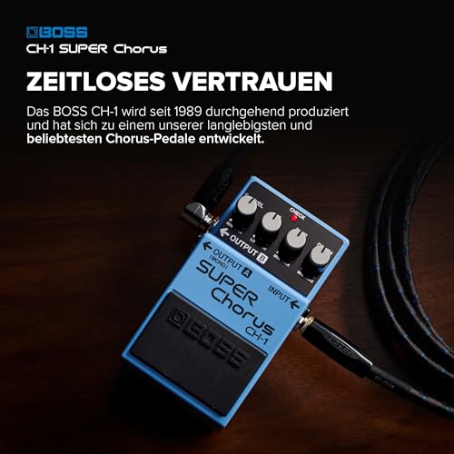 BOSS CH-1 SUPER Chorus | Kompakter Effektpedal-Klassiker | Kristallklarer Sound für Gitarre & Keyboard | Vielseitige Klanggestaltung | Mono- & Stereoanschlüsse | Einfache Bedienung