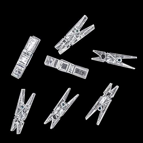 128 Pieces Mini Transparent Plastic Clear Clips, Binder, Photo Clips, Clothespins Clip #TOP2