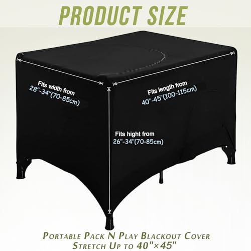 Image of Blackout Crib Canopy Cover Travel Netting Tent Stretchy Breathable Stretch Up to 40 inchx30 inch for Indoor and Outdoor Children's Sleep Safety (Extra Large)
