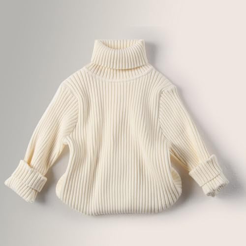 Pull col roulé fourrure pour enfants avec doublure douce thermique hiver