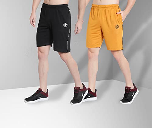 Image of DIA A DIA Men's Cotton Shorts with Zipper Pockets - Elastic Waist with Drawstring, Comfortable Casual & Gym Shorts for Men, Sizes M to 5XL (28-46 Inch Waist), Plus Sizes