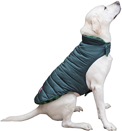 Coleman Dog Reversible Fleece Jacket, Green, Small - 12"