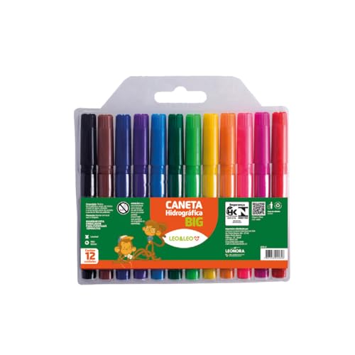 Hidrocor Big 12 Cores Ponta Grossa - Marcador Caneta Genérico