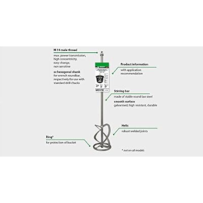 CS Unitec MGV 120 4.5 Stainless Steel Mixing Paddle for Chemicals, Paint, Concrete, Grout, Dry Materials and Liquids