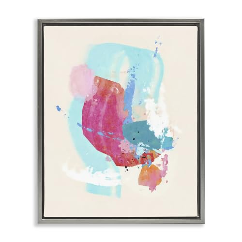 Fun Pink Abstract Strokes, 25 x 31 Inch Canvas in Floater Frame