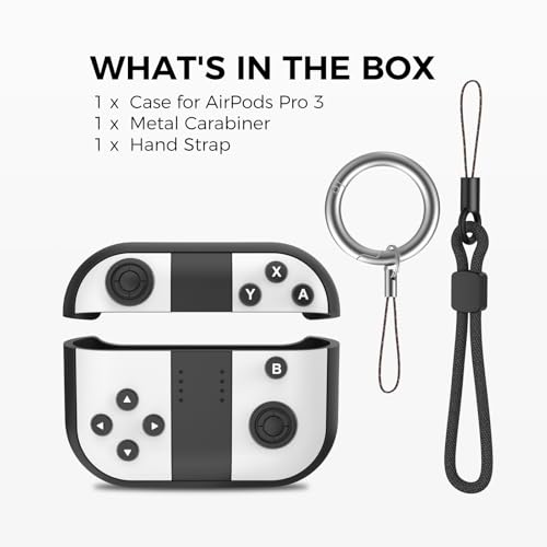 Image of TRONWIN for AirPods Pro 3 Case - 2025 Silicone Cover Gamepad Design Case for Apple AirPods Pro 3rd Generation, Cute Air pod Pro 3 Cover for Men /Women (White)