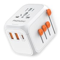 Reiseadapter Weltweit Universal Reisestecker mit PD20W 2 USB 1 USB C und 1AC Steckdose Internationaler Steckdosenadapter Universaladapter für Deutschland USA England Thailand Italien Australien