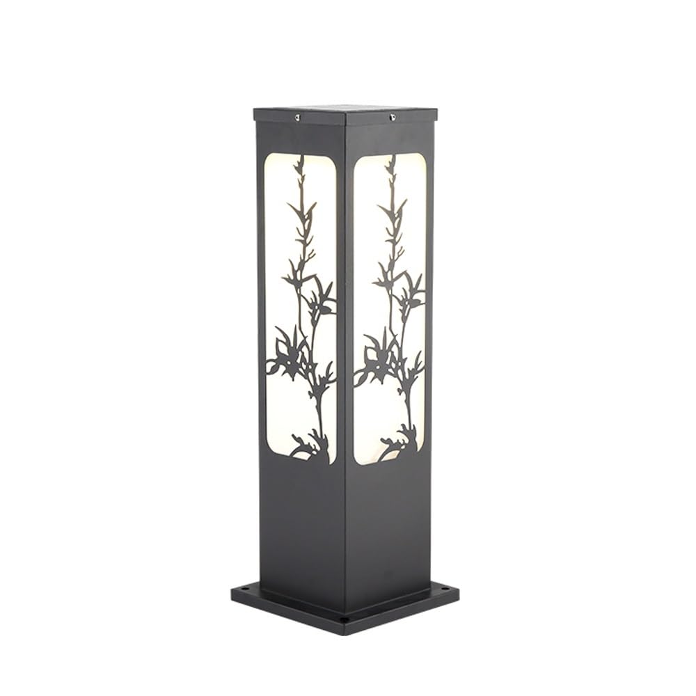 GTHTUHFD Black Pillar Outdoor Light, Chinese Style Pole Lamp, Modern Street Lighting For Patio, Backyard, Front Porch Decor,Orchid-H:23.6inch/60cm