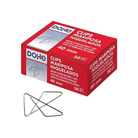 Unbekannt 79198 - Pack 50 Clips, Design Schmetterling, Nummer 10, 40 mm Cover