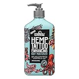 Tattoo Enhancing Hemp Body Lotion, 18 fl oz Pump Bottle – Deep Moisturizing with Shea Butter, Coconut Oil & Aloe Vera for Dry Skin Care