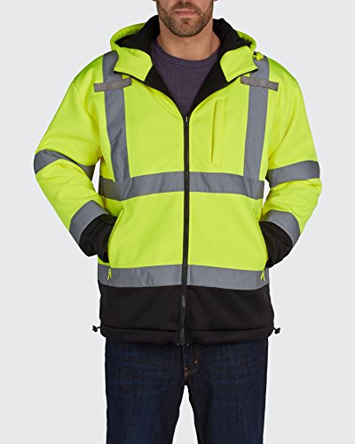 UTILITY PRO UHV773 - M Hooded Soft Shell/Fleece Liner, Medium, Yellow/Black