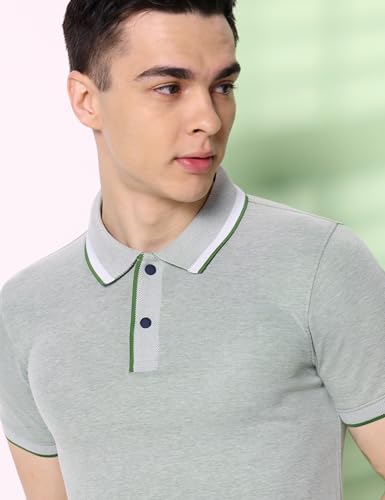 Image of Symbol Premium Men's Cotton Rich Textured Pique Polo T-Shirt - Regular Fit | Pique Knit (Available in Plus Sizes)