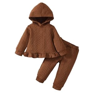 Mioglrie Baby Girl Clothes Long Sleeves Hoodie Pant Sets Fall Winter Warm Soft Daddys Girls Infant Clothes 0 3 6 12 18 Months