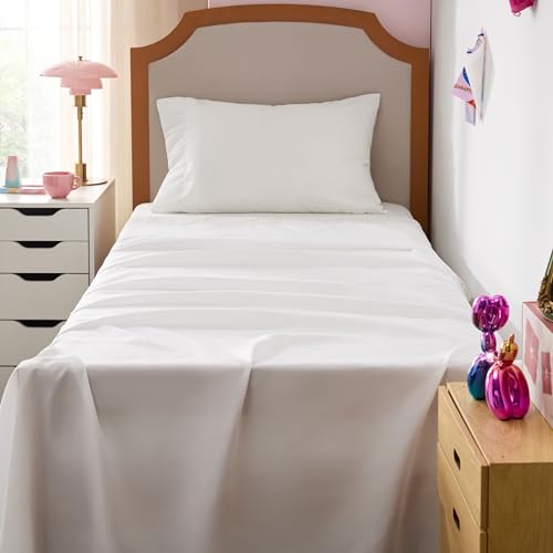 Image of Bedsure Twin XL Sheets Dorm Bedding - 3 Pieces Soft Extra Long Twin Sheets, Breathable & Cooling Bed Sheets Set, Oeko Tex, Easy Care Microfiber for Women, Men, Bright White