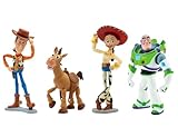 MARUKATSU Juego de Figuras Toy Story – Set 4 Figuras Woody, Buzz Lightyear, Jessie y Perdigón – Figuras Pintadas a Mano sin PVC – Juguetes Infantiles para Regalo, Juego y Decoración. Figuras 10cm