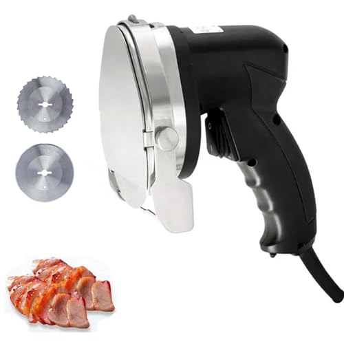 DEEguesu Cortadora EléCtrica De Carne, Grosor De Corte Ajustable De 0 A 8 Mm, Cortadora Manual para Wraps/Shawarma, Ideal para Barbacoas Y Restaurantes