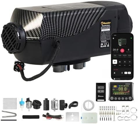 Upgraded WIFI Smart APP Control 8KW Diesel Heater, 12V/24V Diesel Air Heater, with 5500m Automatic Altitude Adjustment, Remote Control and LCD, Parking Heater for RV Trailer Camper Van Boat