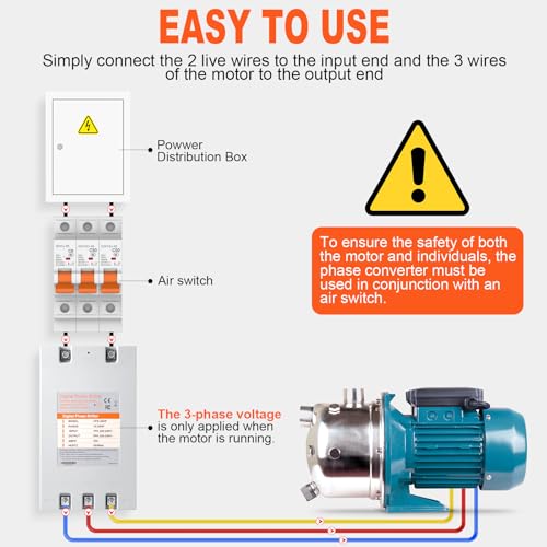 Single to 3 Phase Converter 20HP (15kW) Digital Phase Shifter, 70A 220V-240V, One Converter for One Motor, for 3-Phase Induction Motors Only (Not a Power Supply) by FYRVEXENZI - Image 6
