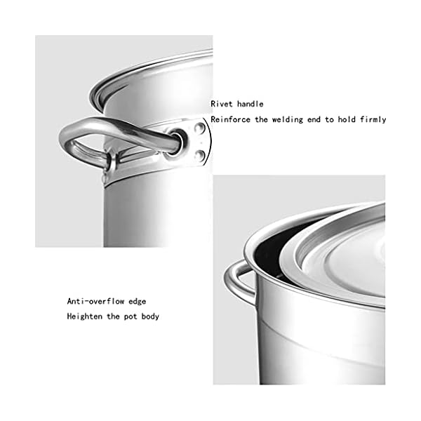 MNSSRN Haushalt groÃer Kochtopf, 304 Edelstahlsuppen-Eimer, Saucepan-Eimer/Ãl-Speicher-Eimer (mit Deckel), fÃ¼r Gasherd/Induktionskocher,70L – Bild 5
