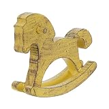 Robusta struttura in legno: realizzata in legno robusto, questa statuetta di animale in legno offre durata e longevità, rendendola un eccellente oggetto da collezione decorativo che resiste alla prova del tempo, scultura di cavallo per libreria, scultura di animale nostalgica