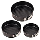BAZEITFLOW 3 Piezas Juego De Bandeja Para Hornear Pastel Moldes Redondos Para Pasteles Antiadherentes Moldes Para Pasteles Antiadherentes Bandeja Para Hornear Con De Panal Negro