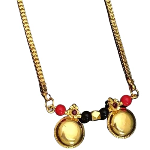 FASHION JEWELLERY Designer Alloy Gold Long Chain Black Beads Mangal Sutra Tali/Tanmaniya/Nallapusalu/Mangalsutra for Women