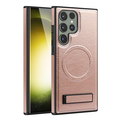 Image of Lunivop for Samsung Galaxy S24 Ultra Case 6.8 inch PU Leather Rose Gold