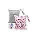 LATTCURE 2 bolsas para pañales húmedos y secos, bolsa organizadora para pañales, bolsa de pañales impermeable reutilizable con cremallera para bebés y niños pequeños