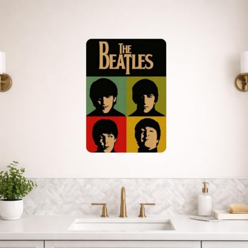 Image of Zesta Bathroom Decor Items Washroom Decor Tin Sign | Aesthetic Posters Wall Poster for Bedroom | Magnetic Cafe Decoration Items / Restaurant Decorations Items | Quirky Home Decor Bar Accent (Beatles (2))