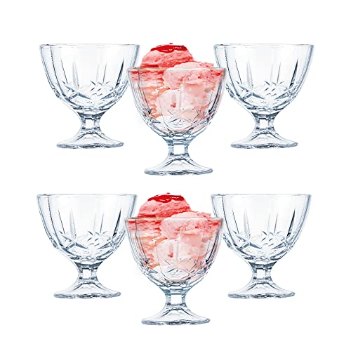Dajar Maldiven - Juego de 6 vasos para helados (300 ml, cristal, transparente, 6 unidades)
