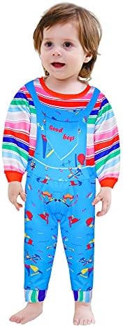 Econbitiry Scary Costume for Toddler Boys and girls Halloween Costume Jumpsuit Horror Cosplay for Party Show 2-12 Years
