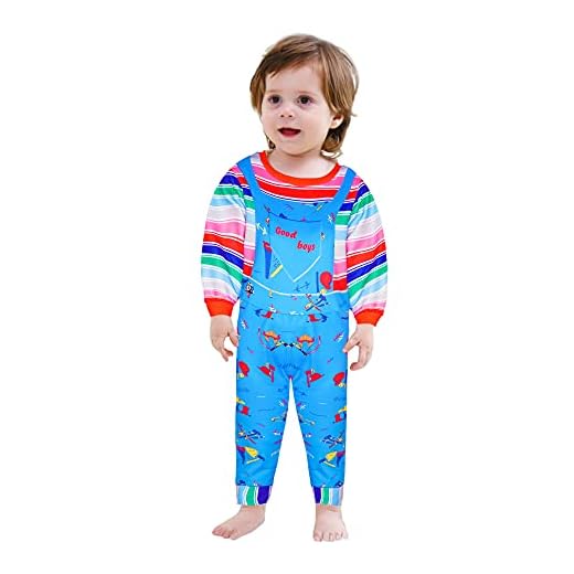 Econbitiry Chucky Costume for Toddler Kids Boys and girls Halloween Costume Jumpsuit Midi Dress for Party Show 2-5 Years