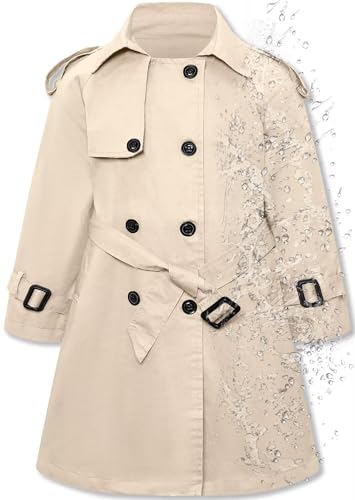 Image of Betusline Womens & Girls Waterproof Trench Coat Double Breasted Lapel Overcoat Outerwear, 3 Years - Women 2XL