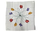 milani caffe pascucci 100% Leinen Generico Stamperia Pascucci Tischdecke aus 100 % Leinen, quadratisch, 120 x 120 cm, handbemalt mit Tulpen