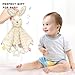 Upalupa Loveys for Babies Bunny Security Blanket with Silicone Teether Tags Unisex Lovie Gift for Infant and Toddler Snuggle Toy Stuffed Animal, White 11 inch