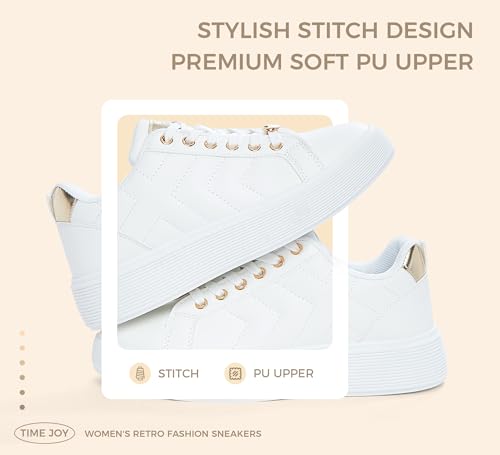 Women's Fashion Platform Sneakers Synthetic Leather & Metallic Accents for Casual Tennis & Everyday Comfort2