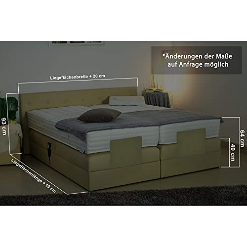 PAARA Boxspringbett mit Motorverstellung - 10.000 Newton Motorleistung - Anti-Rutschmatten Taschenfederkern Kaltschaum Topper - inklusive Lieferung bis zum Wunschort mit Aufbau-Service – Bild 3